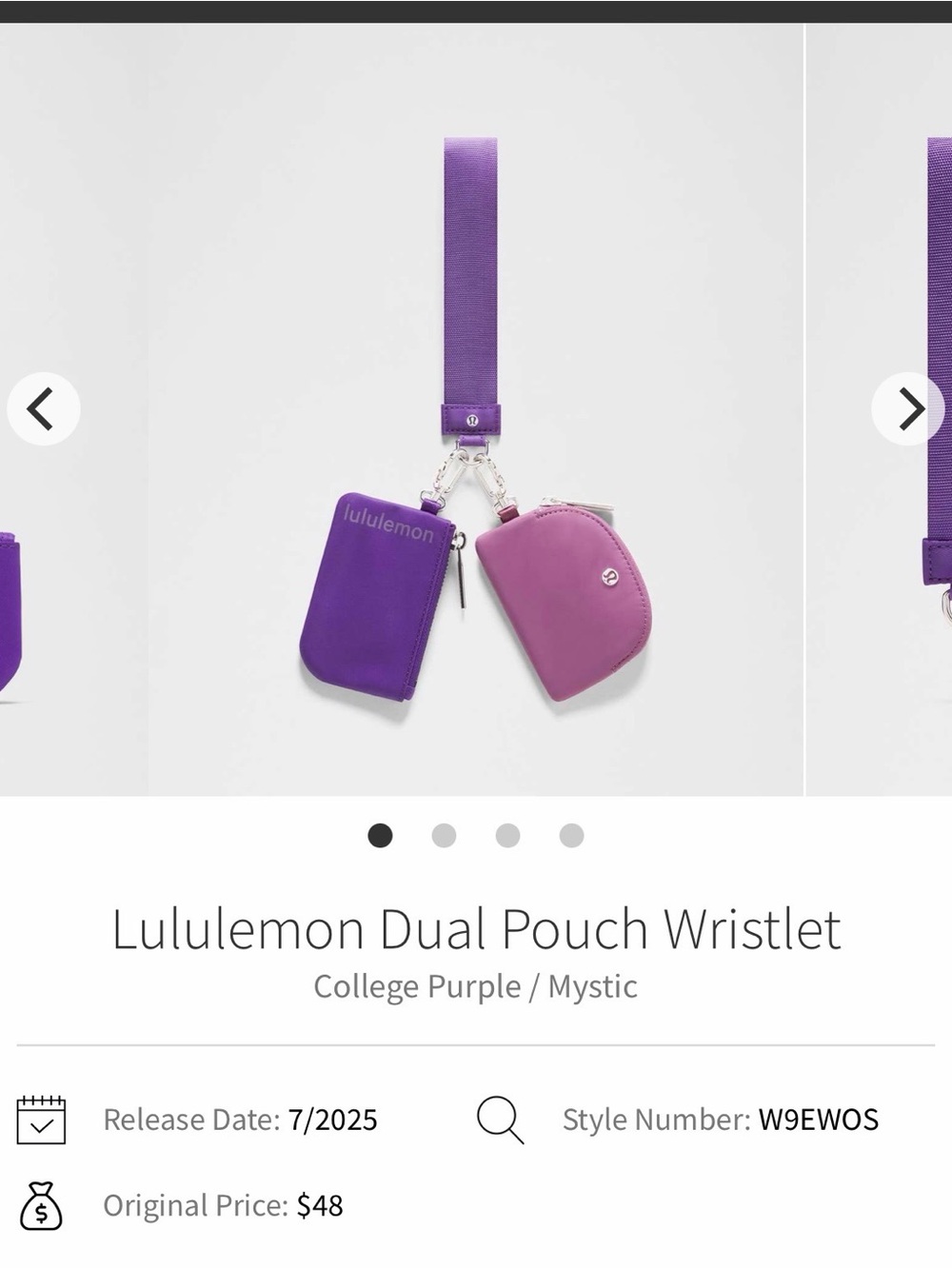 Lululemon Dual Pouch Wristlet
College Purple / Mystic